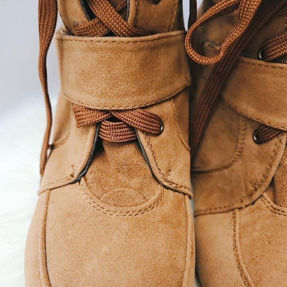 Camel Color Wedge Boot - Picture 8 of 8